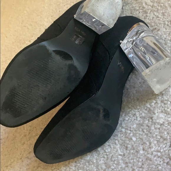 Cape Robbin iridescent heels, black suede zip, 6 - Picture 3 of 4